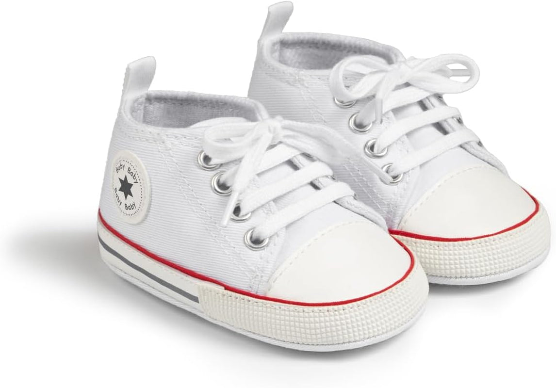 Unisex Baby Boy Girl Canvas Sneaker Soft Sole Ankle Infant First Walkers Crib Shoe